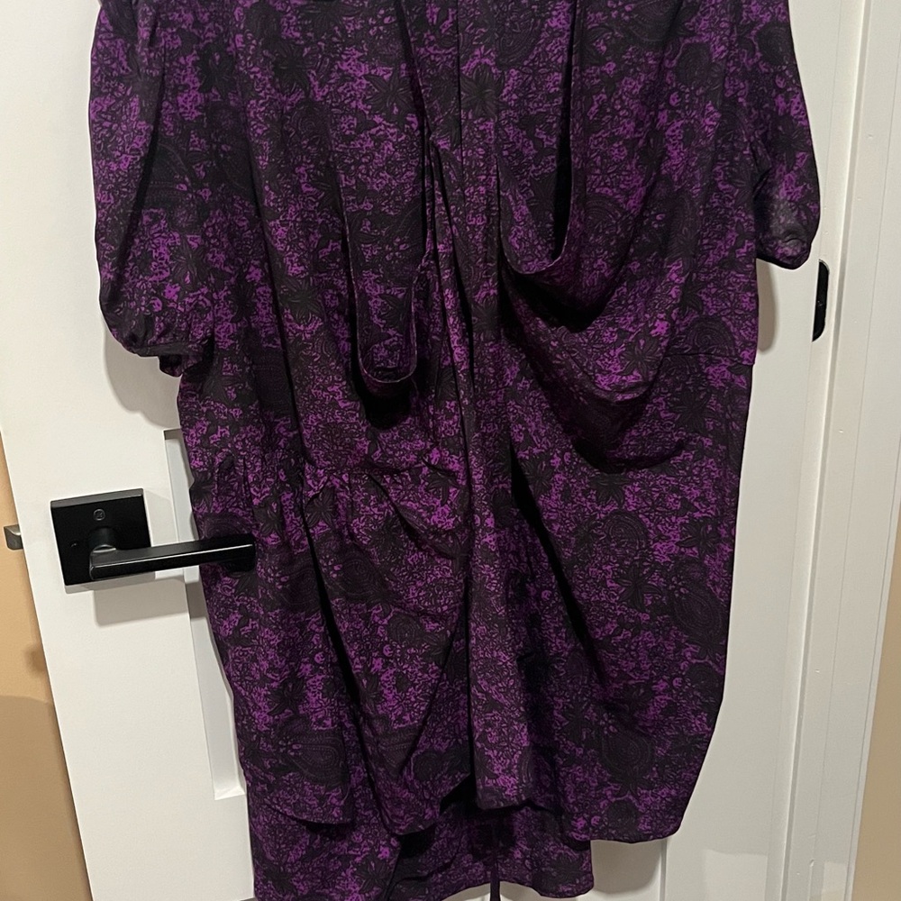 Purple and Black Patterned Dress